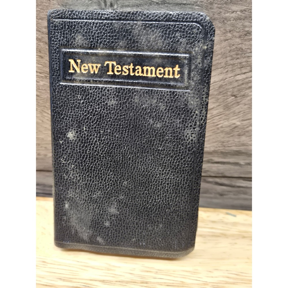 Vintage Pocket New Testament Bible Black Faux Leather B235 Series ABS-1955